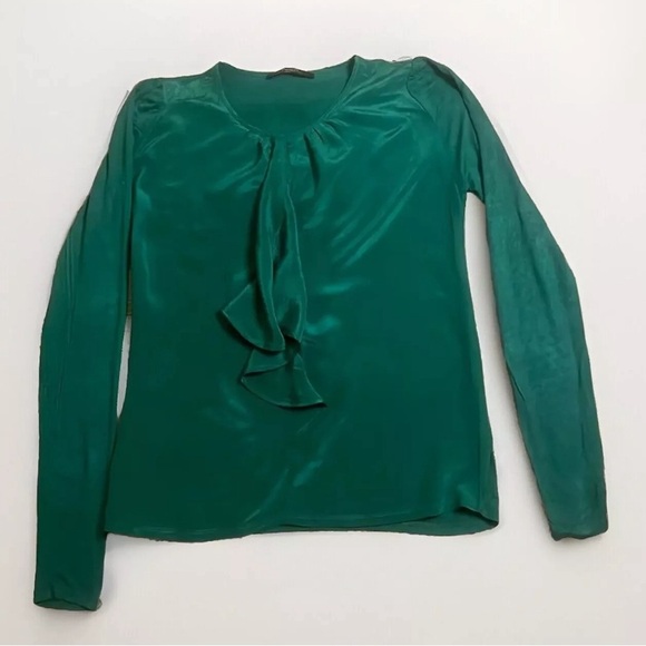 MaxMara Weekend ruffle front long sleeve blouse - Picture 1 of 8